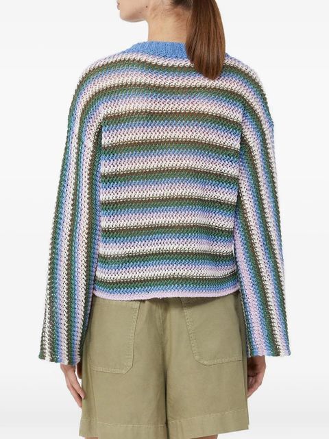 Max Mara Epica striped V-neck sweater - Blue