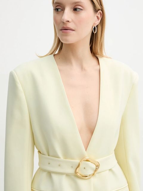 ISABELLE BLANCHE marynarka kolor żółty jednorzędowa gładka IS25SS-J040-T008