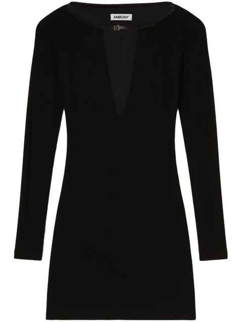 AMBUSH V-neck jersey minidress - Black - zdjęcie produktu nr 1
