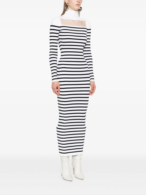 Jean Paul Gaultier striped ribbed maxi dress - White - zdjęcie produktu nr 2