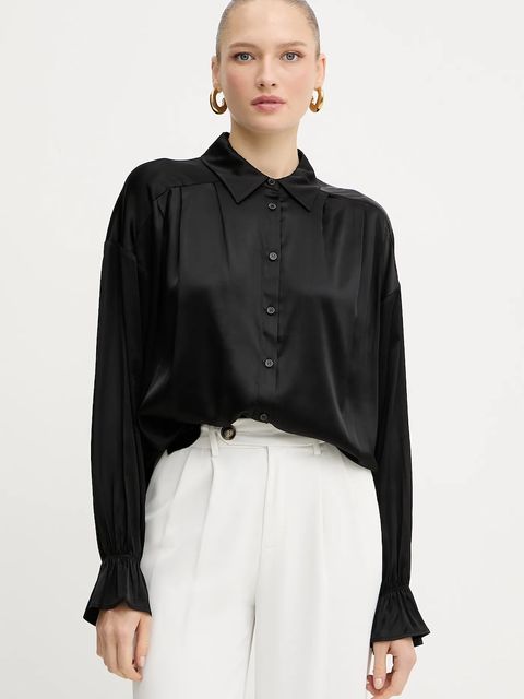 Silvian Heach koszula BOTHA damska kolor czarny relaxed z kołnierzykiem klasycznym GPA25318CA - zdjęcie produktu nr 1