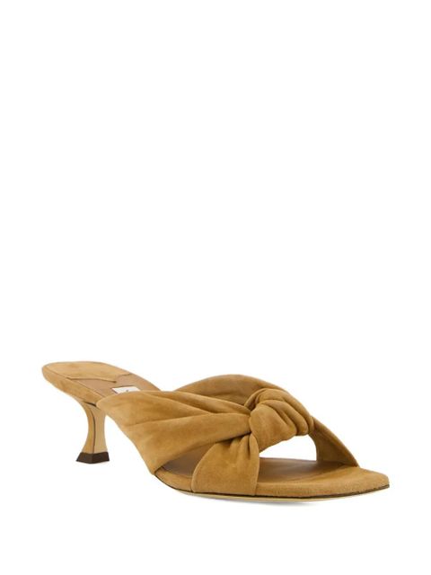 Jimmy Choo 50mm knotted suede sandals - Brown