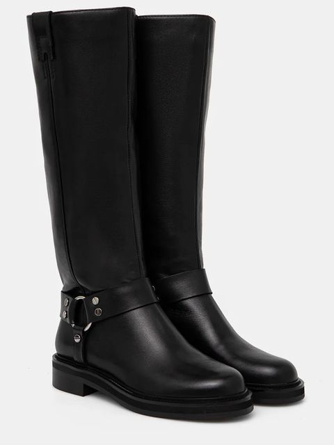 Answear.LAB kozaki skórzane damskie kolor czarny na słupku