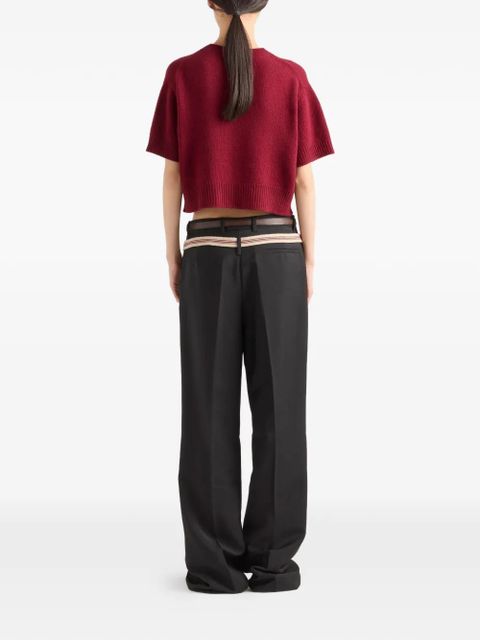 Prada wool and cashmere crew-neck sweater - Red