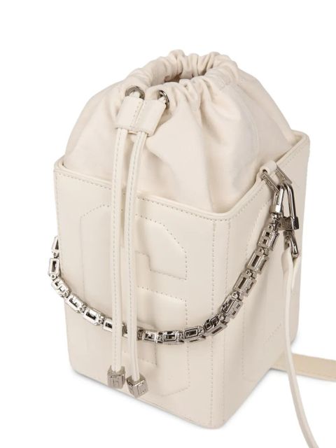 GCDS logo-embossed shoulder bag - White