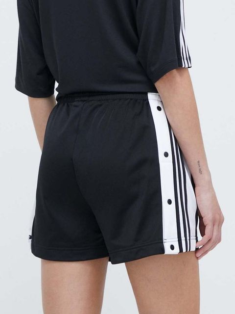 adidas Originals szorty Adibreak damskie kolor czarny z aplikacją high waist IU2518