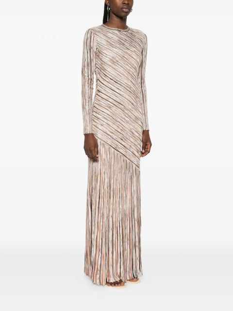 Missoni long-sleeve striped maxi dress - Neutrals