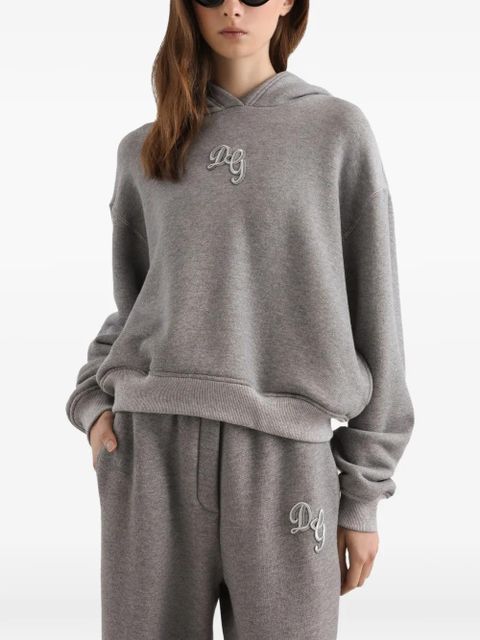 Dolce & Gabbana logo-embroidered hoodie - Grey
