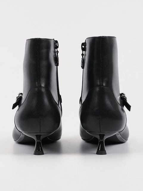 Karl Lagerfeld botki skórzane PASHA damskie kolor czarny na szpilce KL30168