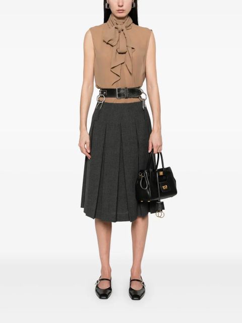 Prada virgin-wool pleated midi skirt - Grey