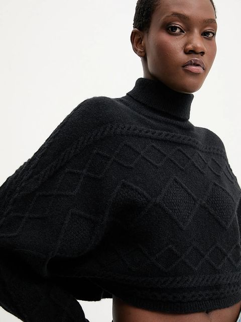 Answear.LAB sweter z kaszmirem damski kolor czarny ciepły z golfem - zdjęcie produktu nr 1