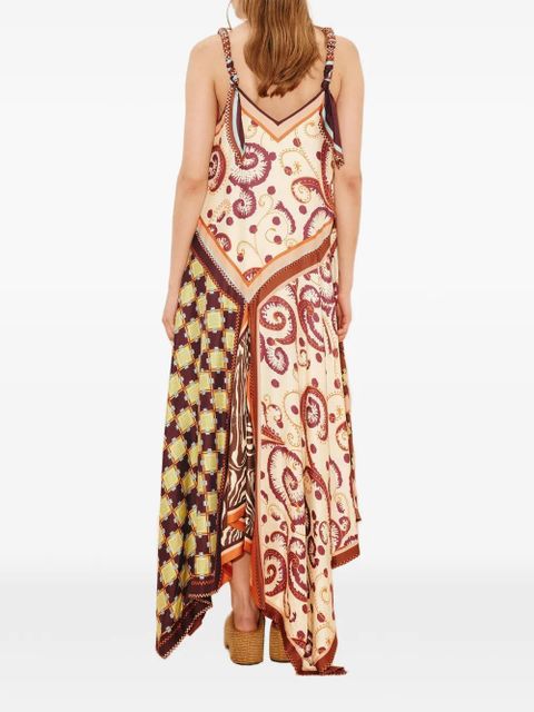 ALEMAIS Wilson knotted print midi dress - Neutrals