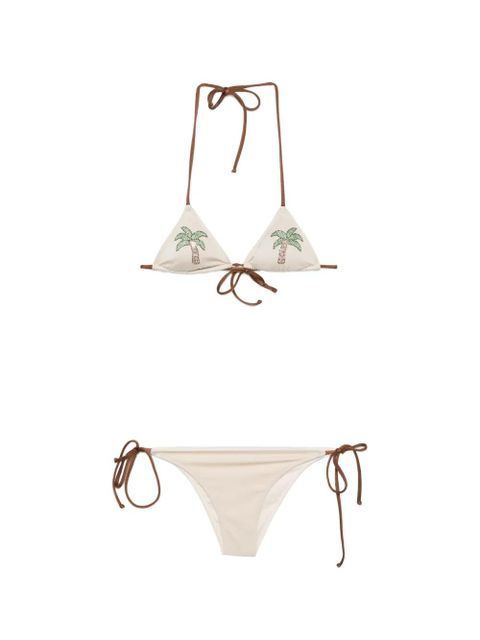MC2 Saint Barth Leah palm-tree print bikini - Neutrals - zdjęcie produktu nr 1