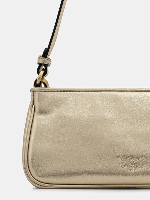 Pinko torebka skórzana Horizontal kolor złoty 105069 A2O9