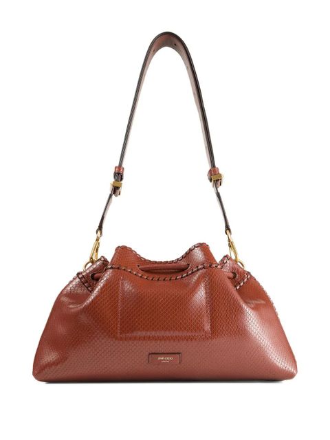 Jimmy Choo Cinch M snakeskin-effect leather shoulder bag - Brown - zdjęcie produktu nr 2