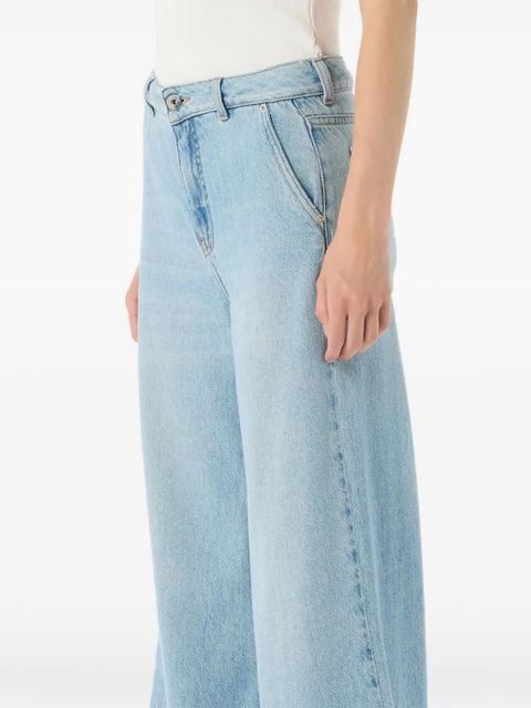 Blumarine stone washed palazzo pants - Blue