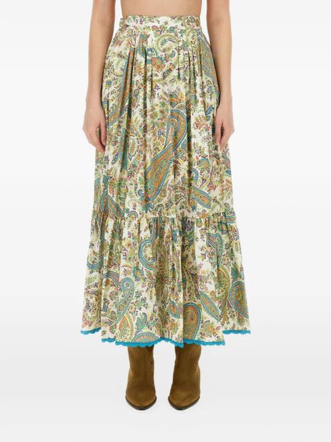 ETRO paisley tiered maxi skirt - Green - zdjęcie produktu nr 1