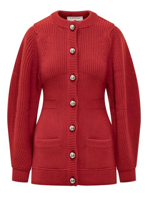 Lanvin ribbed button cardigan - Red - zdjęcie produktu nr 1