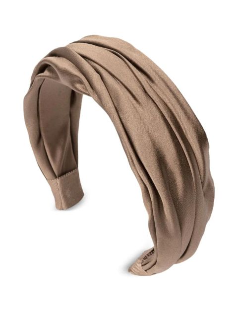 Jennifer Behr pleated silk headband - Brown - zdjęcie produktu nr 1