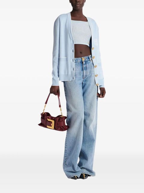 Balmain mini Anthem buckle-embellished calfskin-leather clutch bag - Red - zdjęcie produktu nr 2