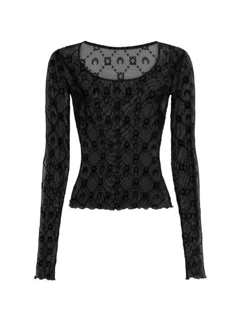 Marine Serre Moonogram mesh T-shirt - Black - zdjęcie produktu nr 1