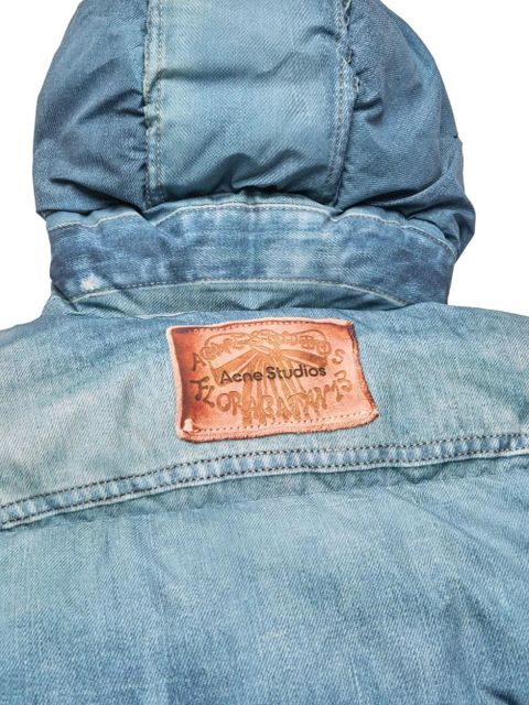 Acne Studios denim puffer hooded jacket - Blue