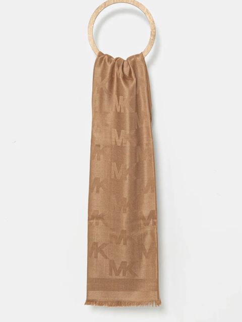 MICHAEL Michael Kors szal z domieszką wełny damski kolor niebieski wzorzysty 540073