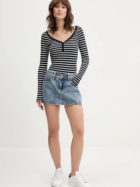 Tommy Jeans longsleeve kolor granatowy DW0DW20903