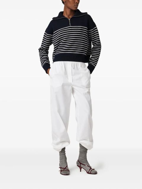 Miu Miu ribbed-collar striped sweater - Blue - zdjęcie produktu nr 2
