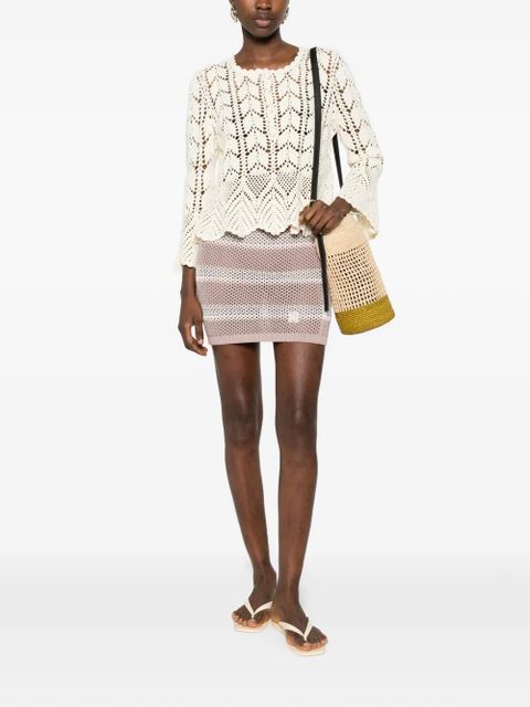 AMIRI striped knitted mini skirt - Neutrals - zdjęcie produktu nr 2