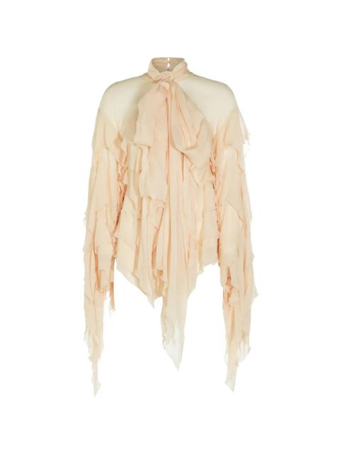 Blumarine ruffled asymmetric blouse - Neutrals - zdjęcie produktu nr 1