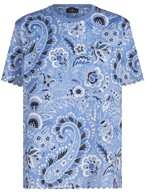 ETRO bandana-print cotton T-shirt - Blue - zdjęcie produktu nr 1