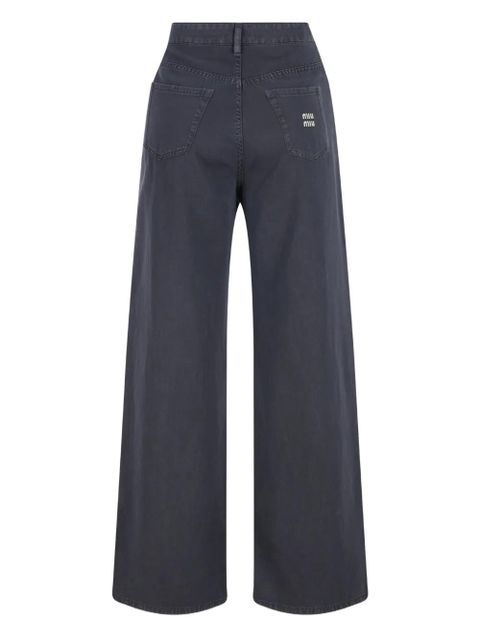 Miu Miu wide-leg five-pockets jeans - Grey