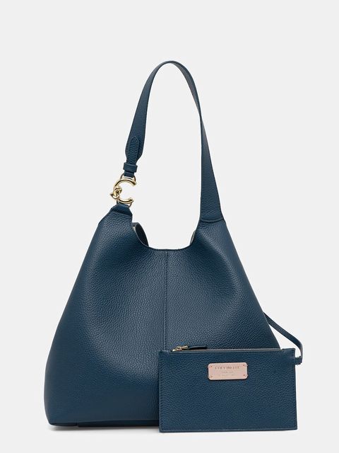 Coccinelle torebka skórzana kolor niebieski E1 SHA 11 01 01 - zdjęcie produktu nr 1