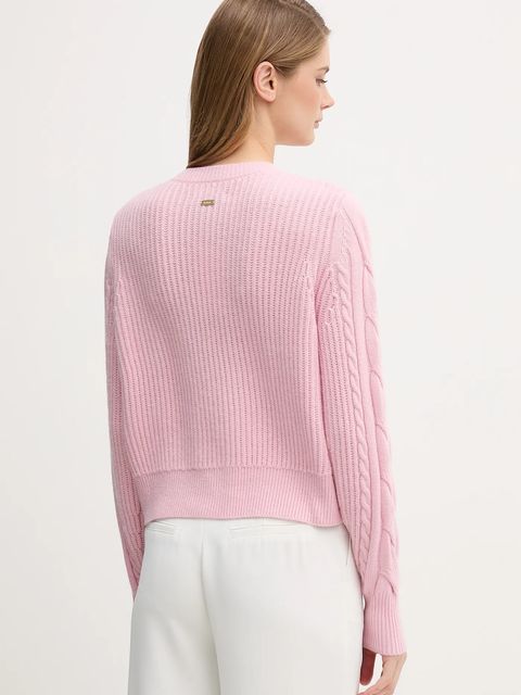 Barbour kardigan wełniany Elina damski kolor różowy LKN1732