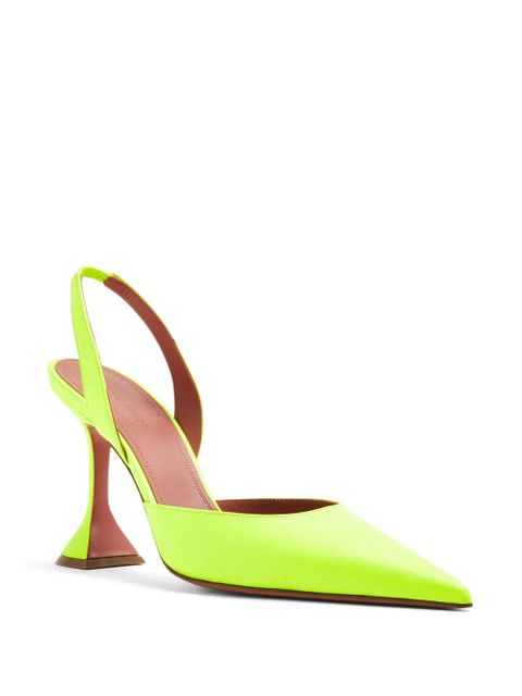 Amina Muaddi Holli 95mm denim slingback pumps - Green - zdjęcie produktu nr 2