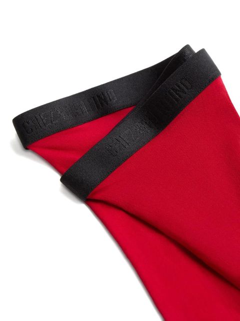 Valentino Garavani piped-trim tights - Red - zdjęcie produktu nr 2