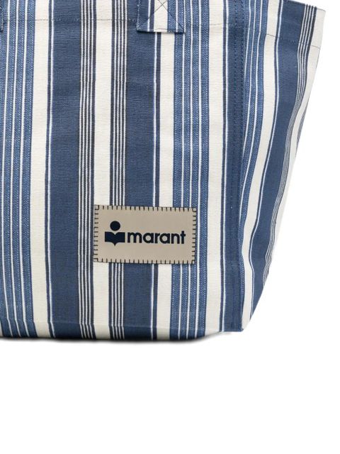 ISABEL MARANT small Yenky striped tote bag - Blue