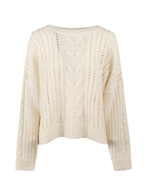 Weekend Max Mara cable-knit eyelet sweater - White - zdjęcie produktu nr 2