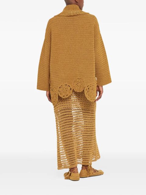 Alanui Island Memories fringed cardi-coat - Brown