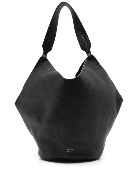 KHAITE medium Lotus leather tote bag - Black - zdjęcie produktu nr 1