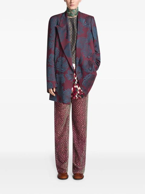 DRIES VAN NOTEN floral double-breasted blazer - Red - zdjęcie produktu nr 2