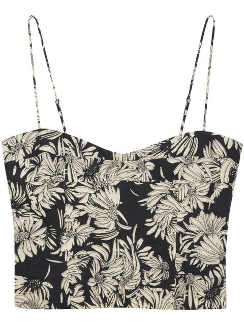 ANINE BING Keiran floral-print sleeveless minidress - Black - zdjęcie produktu nr 1