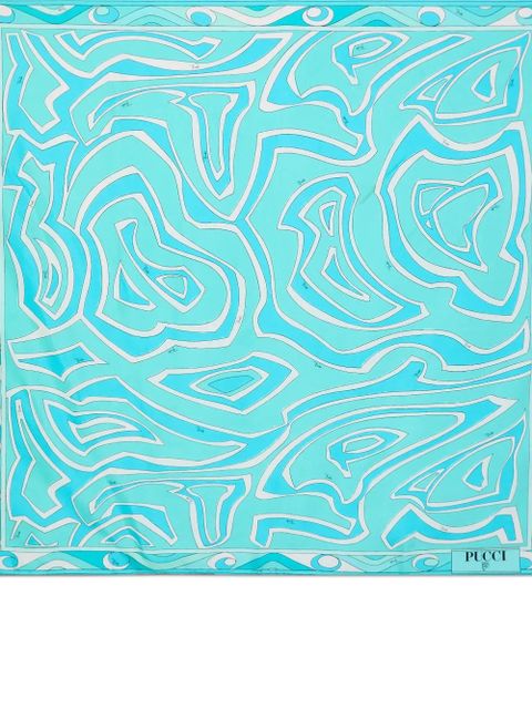 PUCCI patterned border scarf - Blue - zdjęcie produktu nr 2