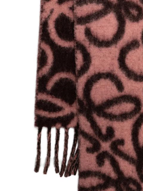 LOEWE patterned scarf - Brown