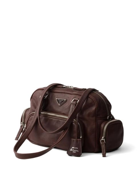 Prada medium leather top-handle bag - Brown