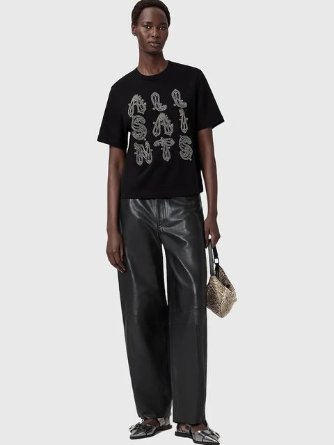 AllSaints t-shirt bawełniany damski kolor czarny W148JD