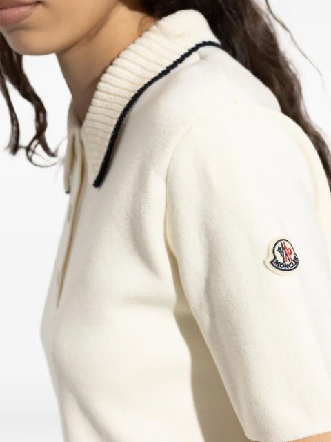 Moncler contrast stripe polo shirt - Neutrals