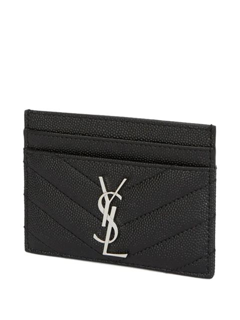 Saint Laurent chevron logo-plaque wallet - Black