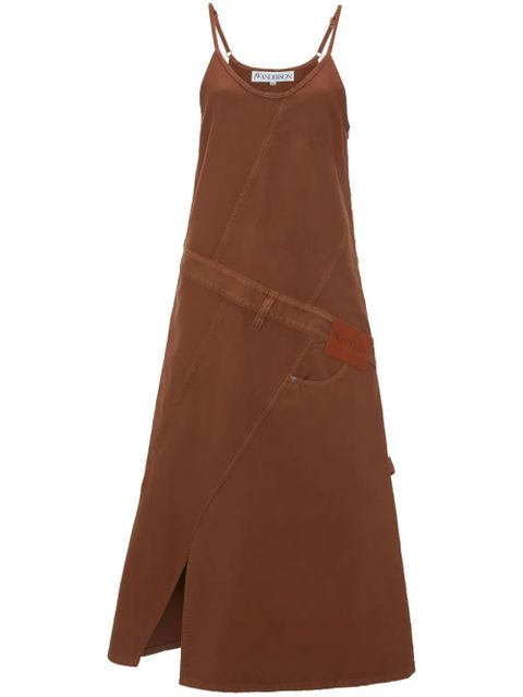 JW Anderson logo-appliqué midi dress - Brown - zdjęcie produktu nr 1